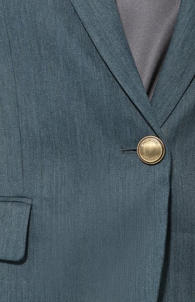Жакет из хлопка и льна BRUNELLO CUCINELLI темно-зеленого цвета по цене 225500 руб., арт. MF5788469, фото 5 Жакет из хлопка и льна BRUNELLO CUCINELLI, арт. MF5788469, фото 5