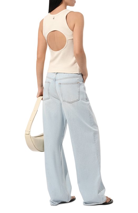 Хлопковая майка Patrizia Pepe 2M4306_J115 Кремовый  2M4306_J115 Фото 2