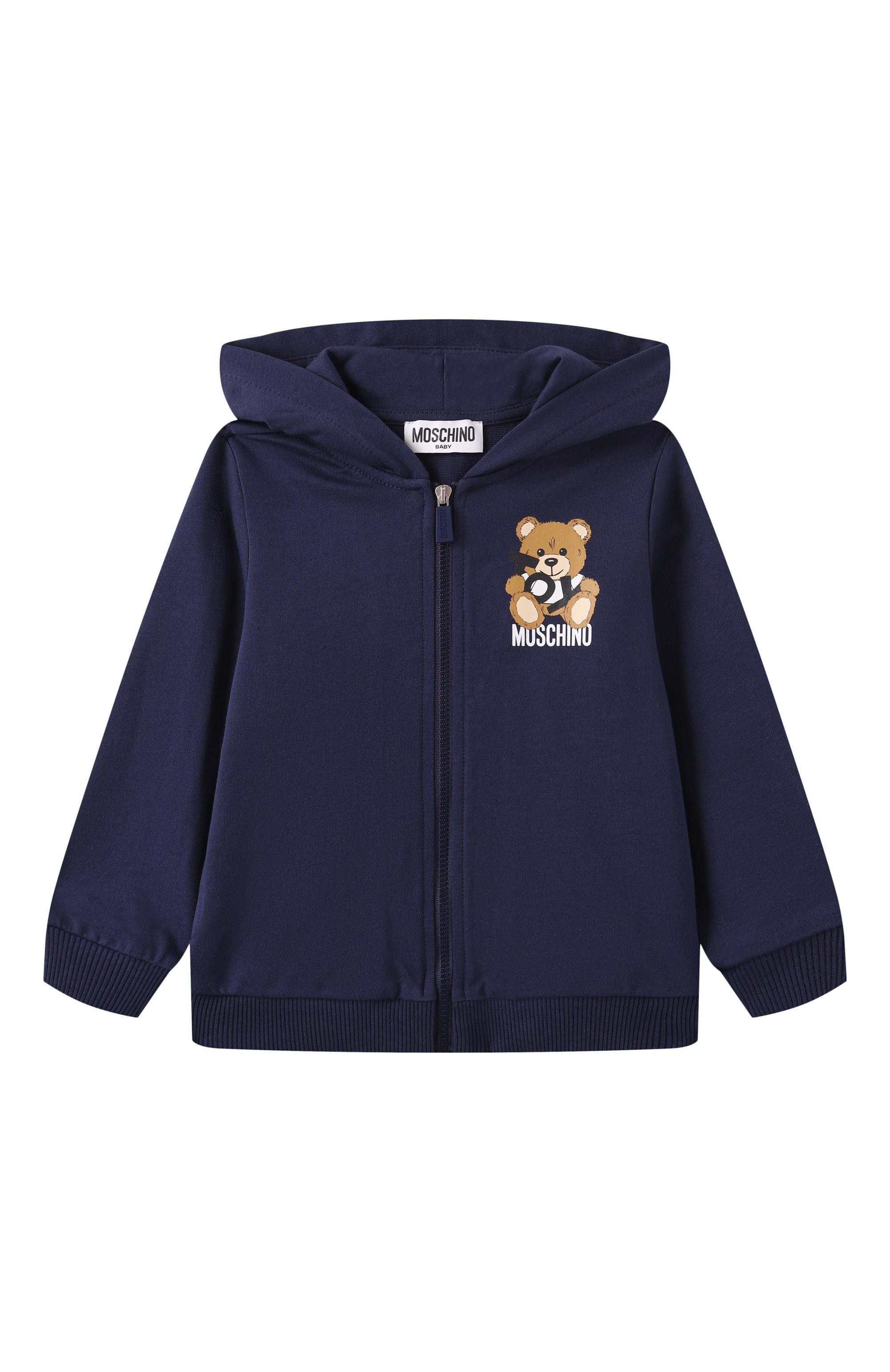 Комплект из толстовки и брюк MOSCHINO темно-синего цвета по цене 19750 руб., арт. MMK04R/LCA19, фото 2 Комплект из толстовки и брюк MOSCHINO, арт. MMK04R/LCA19, фото 2