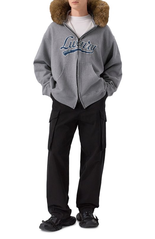 Хлопковая толстовка Balenciaga 850330/TTVB5 Серый  850330/TTVB5 Фото 2