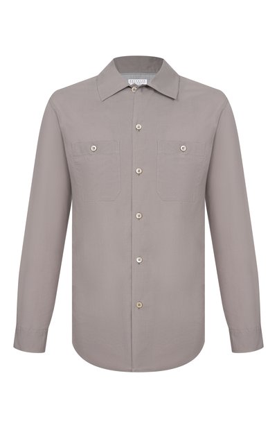 Мужская хлопковая рубашка BRUNELLO CUCINELLI, арт. MA6740658