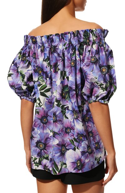 Хлопковая блузка DOLCE & GABBANA, арт. F71J7T/HS5GD/0UTLET AW22-23, фото 4