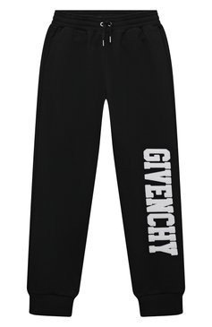 Детские хлопковые джоггеры GIVENCHY черного цвета, арт. H24234/12+/14 | Фото 1 (Материал сплава: Проставлено; Нос: Не проставлено; Материал внешний: Хлопок; Мальчики Кросс-КТ: Джоггеры-одежда)