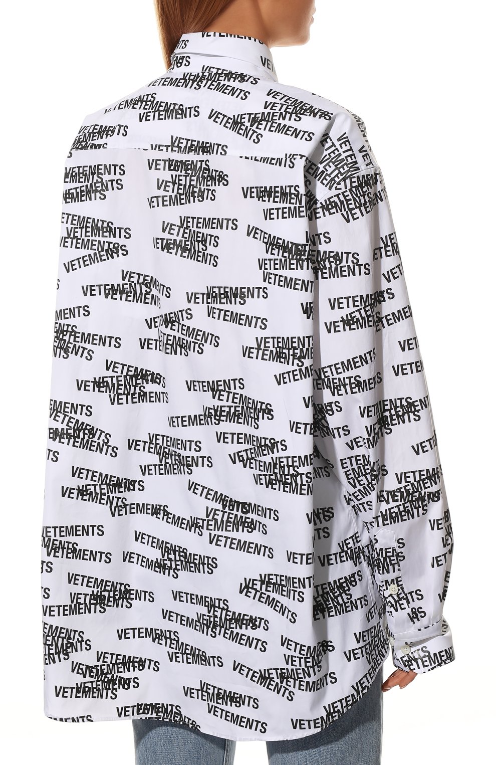 Хлопковая рубашка VETEMENTS черно-белого цвета по цене 89950 руб., арт. UE52SH160B 1000/W, фото 4 Хлопковая рубашка VETEMENTS, арт. UE52SH160B 1000/W, фото 4