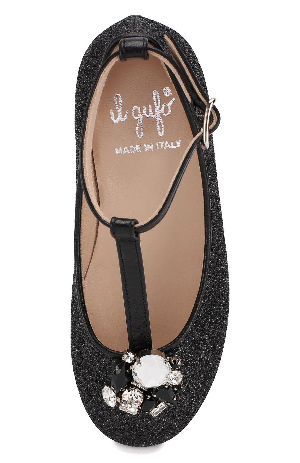Туфли с ремешком IL GUFO черного цвета по цене 16500 руб., арт. G332/TESSUT0 GLITTER/23-26, фото 4 Туфли с ремешком IL GUFO, арт. G332/TESSUT0 GLITTER/23-26, фото 4
