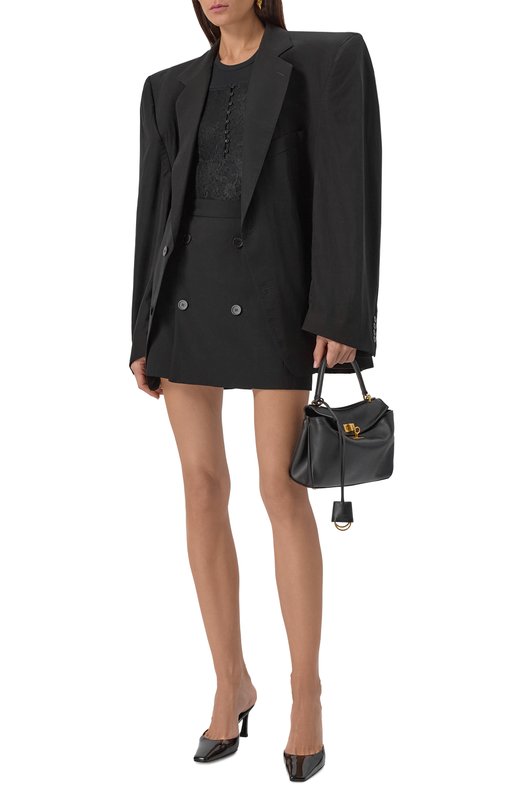 Юбка из вискозы и шерсти Balenciaga 838765/TRT01 Чёрный  838765/TRT01 Фото 2