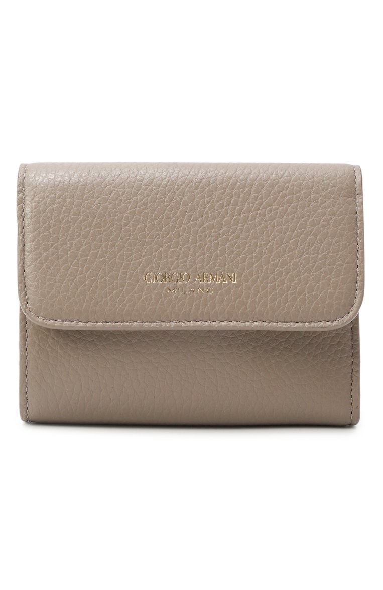 Женские кожаное портмоне GIORGIO ARMANI темно-бежевого цвета, арт. GW001257/AF15593 | Фото 1 (Нос: Не проставлено; Материал: Натуральная кожа)