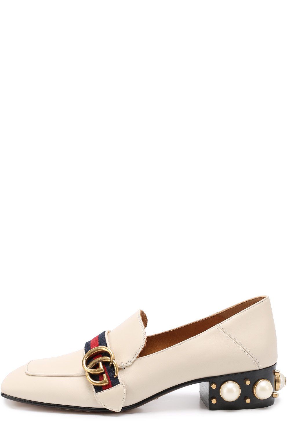 Кожаные лоферы peyton с жемчужинами GUCCI, арт. 423559/DKHC0, фото 3