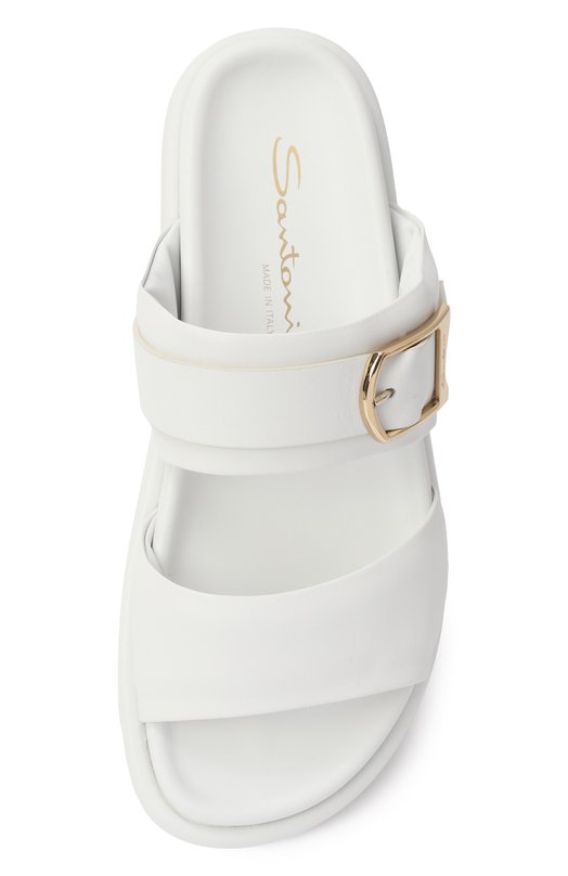 Кожаные шлепанцы Santoni WHXG71510G0MTZZF Белый  WHXG71510G0MTZZF Фото 6