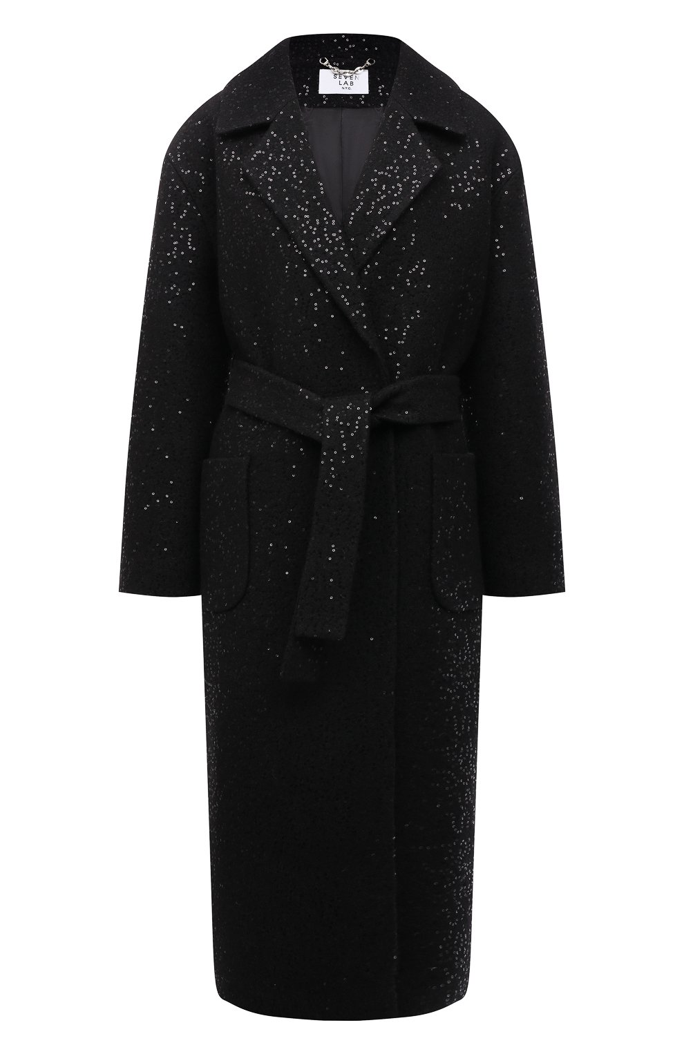 Шерстяное пальто с отделкой пайетками SEVEN LAB, арт. CAB black brilliant, фото 1