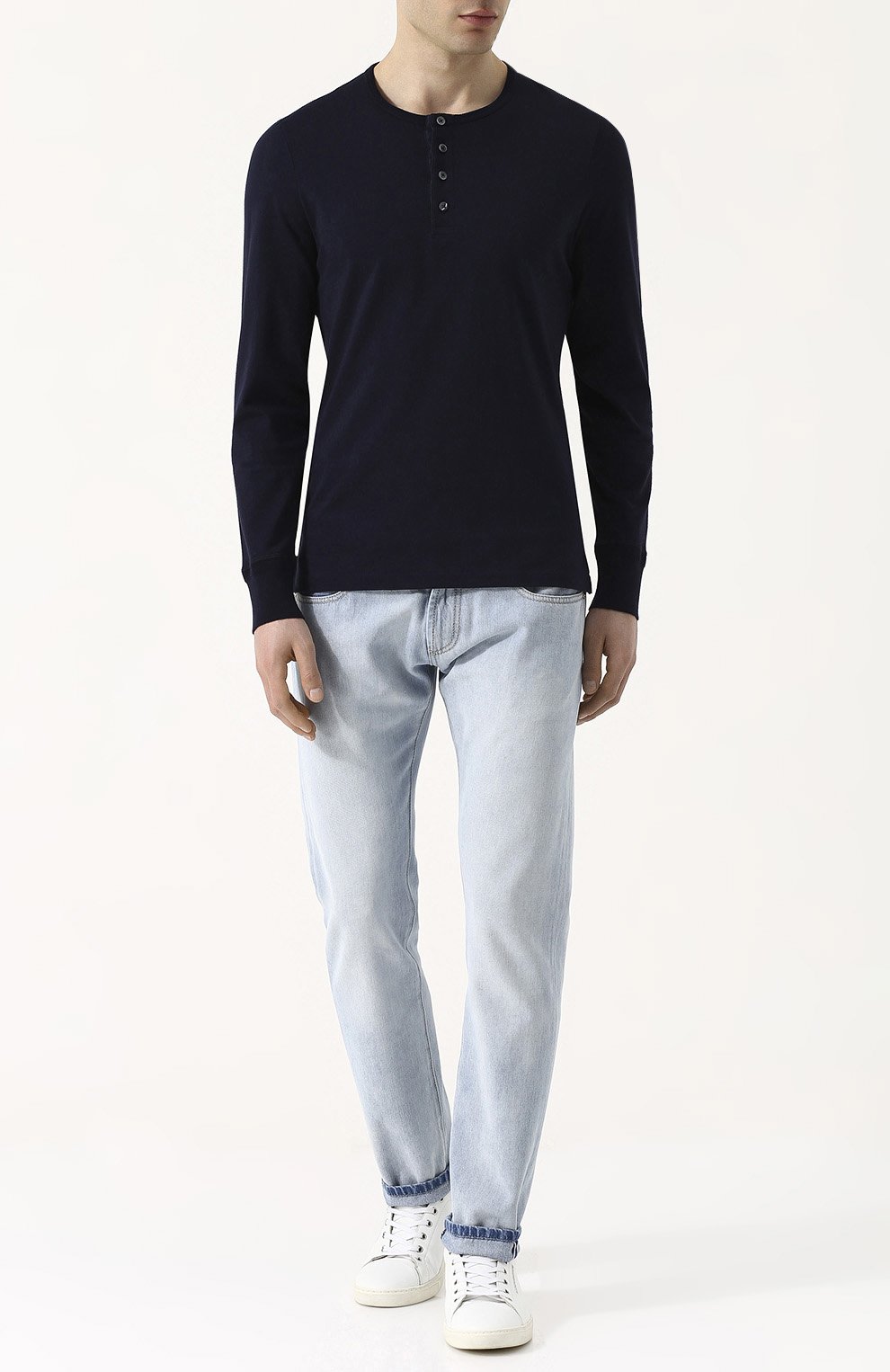 Хлопковый лонгслив с воротником на пуговицах TOM FORD, арт. BP402/TFJ890, фото 2