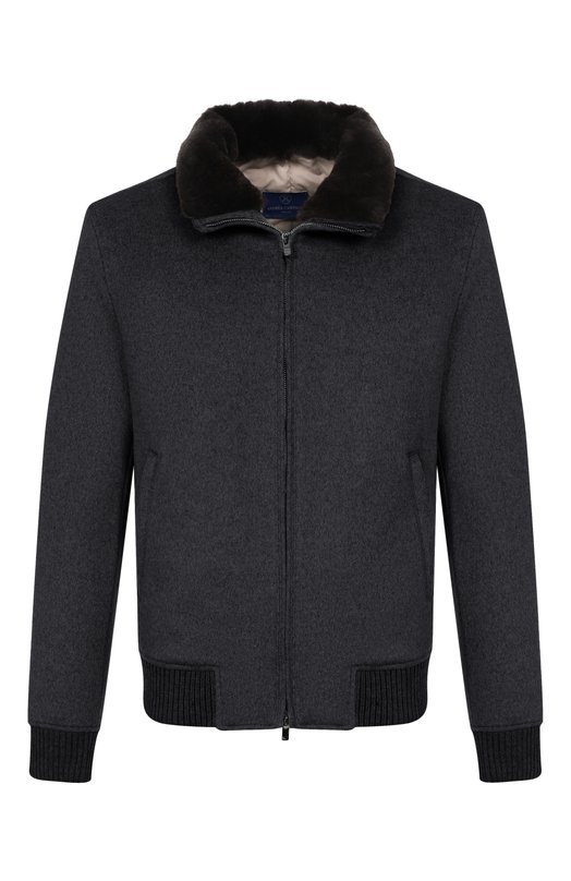 Бомбер с воротником из бобра Andrea Campagna M0D.TIBERI0/ZEUS_SET Серый M0D.TIBERI0/ZEUS_SET