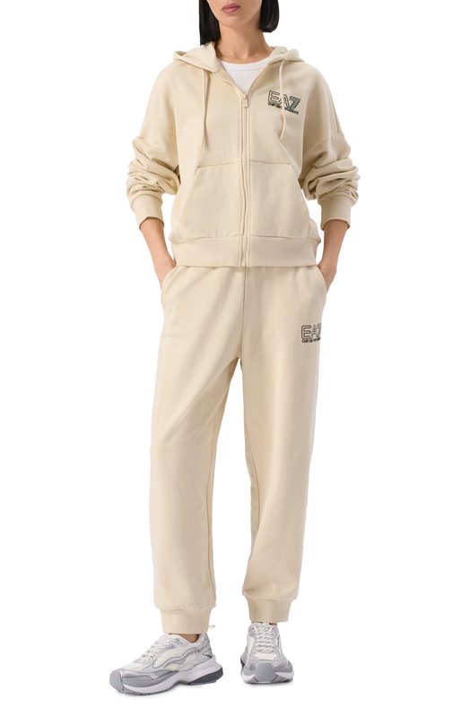 Хлопковый костюм EA7 7W000110/AF12473 Кремовый 7W000110/AF12473