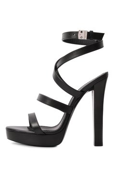 Женские кожаные босоножки lock yourself DSQUARED2 черного цвета, арт. HSW0257/01500001 | Фото 4 (Материал внешний: Натуральная кожа; Материал внутренний: Натуральная кожа; Каблук высота: Высокий; Подошва: Платформа; Каблук тип: Шпилька)