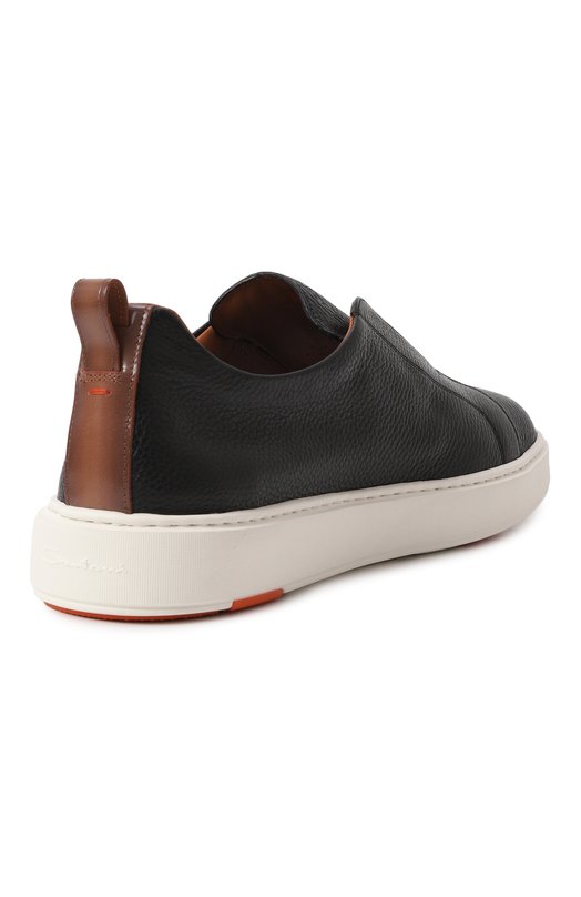 Кожаные кеды Cleanic Santoni MBCG21995BARTLLD Чёрный  MBCG21995BARTLLD Фото 5