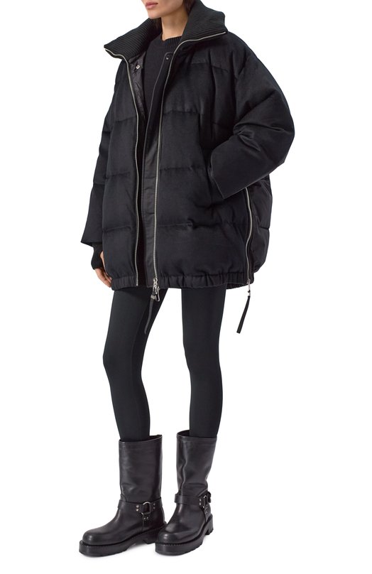 Пуховик из шерсти и вискозы Duno BLANCA/PRAT0 MESTRE Чёрный  BLANCA/PRAT0 MESTRE Фото 2