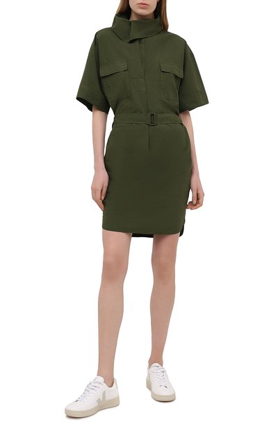 Хлопковое платье KENZO хаки цвета по цене 38950 руб., арт. FB52R00311LA, фото 2 Хлопковое платье KENZO, арт. FB52R00311LA, фото 2