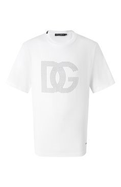 Мужская хлопковая футболка DOLCE & GABBANA белого цвета, арт. G8PN9T/G7040 | Фото 1 (Материал внешний: Хлопок; Рукава: Короткие; Длина (для топов): Стандартные; Принт: С принтом; Стили: Кэжуэл; Кросс-КТ: Джерси; Мужское Кросс-КТ: Футболка-одежда)