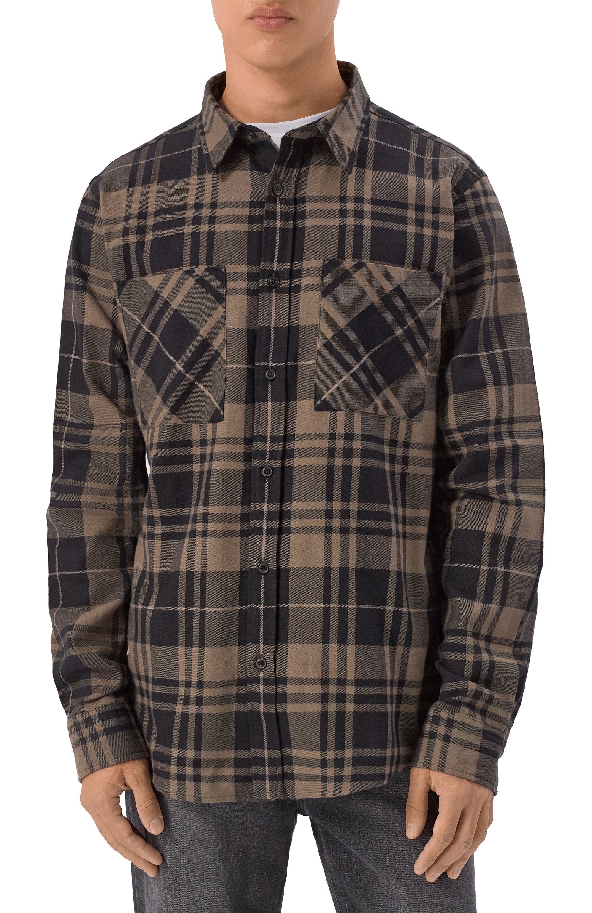 Хлопковая рубашка HUGO коричневого цвета по цене 13600 руб., арт. 50549753, фото 3 Хлопковая рубашка HUGO, арт. 50549753, фото 3