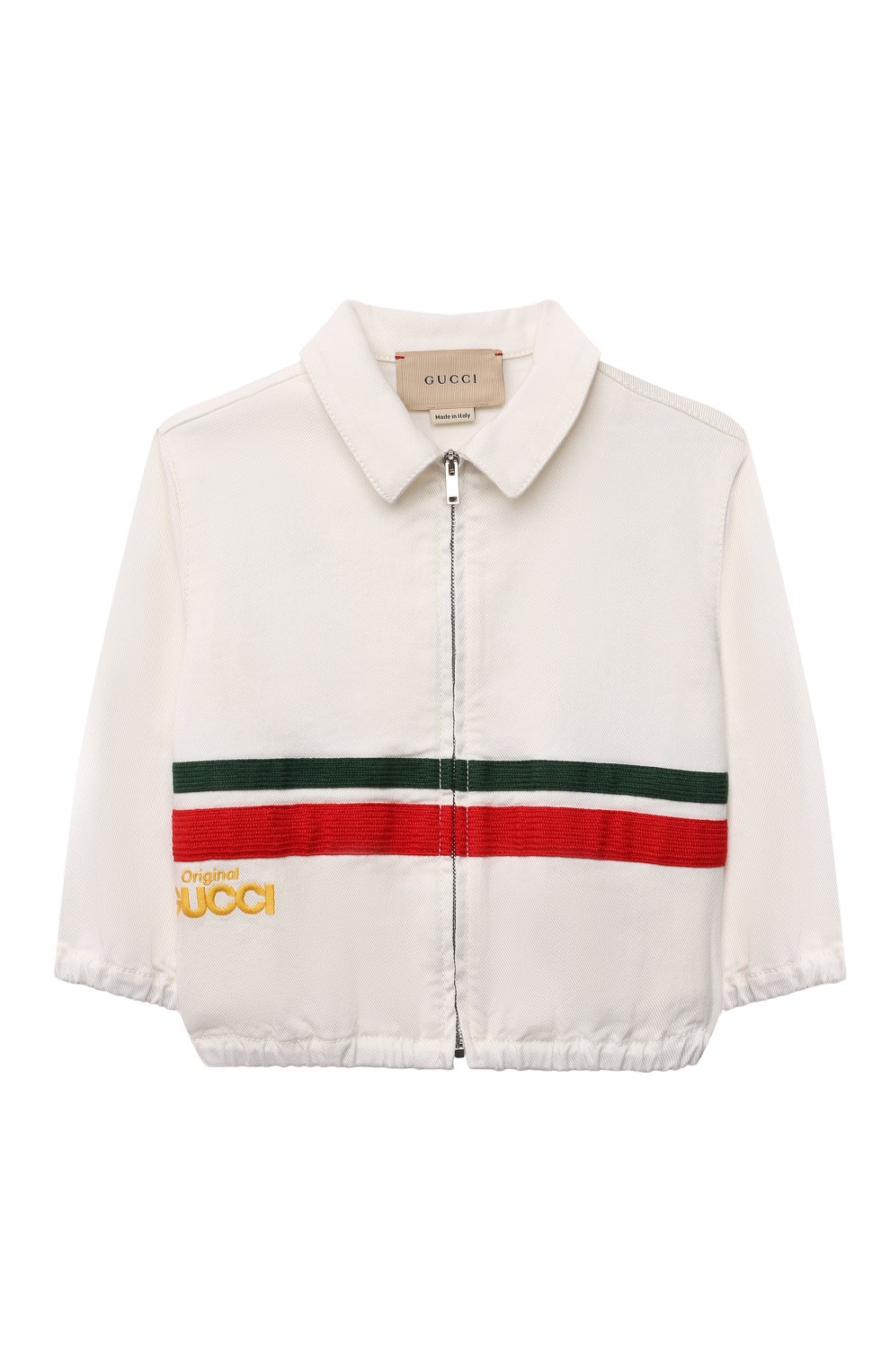 Хлопковый бомбер GUCCI белого цвета по цене 56800 руб., арт. 679198/XDBUK, фото 1 Хлопковый бомбер GUCCI, арт. 679198/XDBUK, фото 1