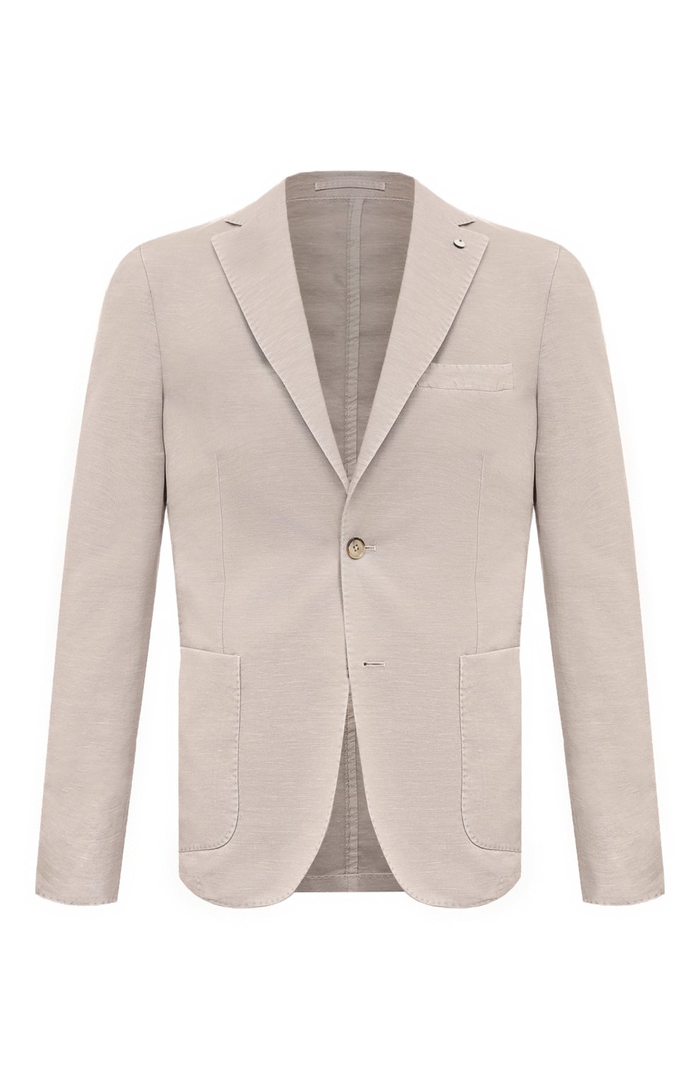 Пиджак из хлопка и льна L.B.M. 1911 светло-бежевого цвета по цене 81800 руб., арт. 2837/45313, фото 1 Пиджак из хлопка и льна L.B.M. 1911, арт. 2837/45313, фото 1