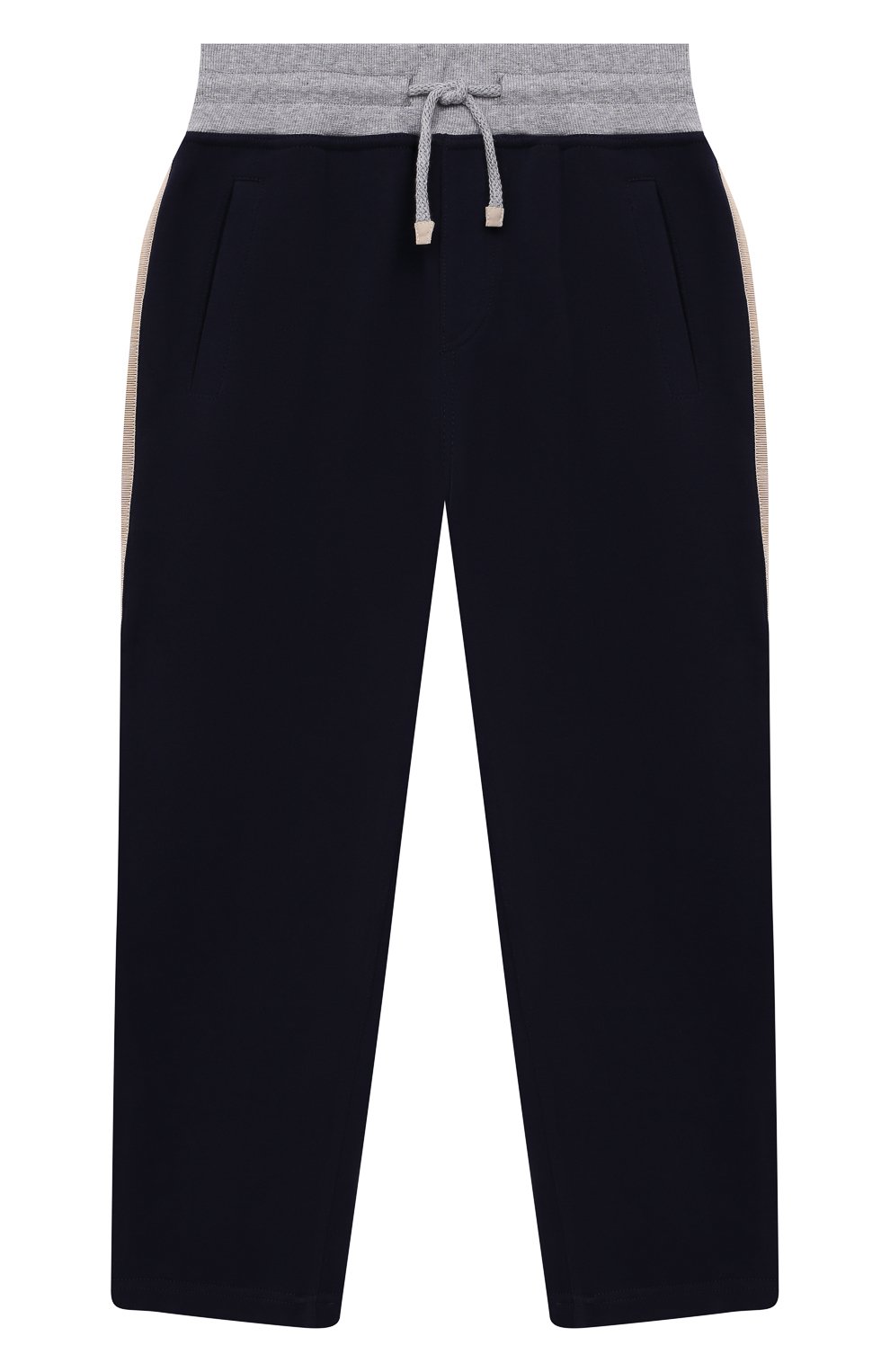 Хлопковые брюки BRUNELLO CUCINELLI синего цвета по цене 43550 руб., арт. BM810E306C, фото 1 Хлопковые брюки BRUNELLO CUCINELLI, арт. BM810E306C, фото 1