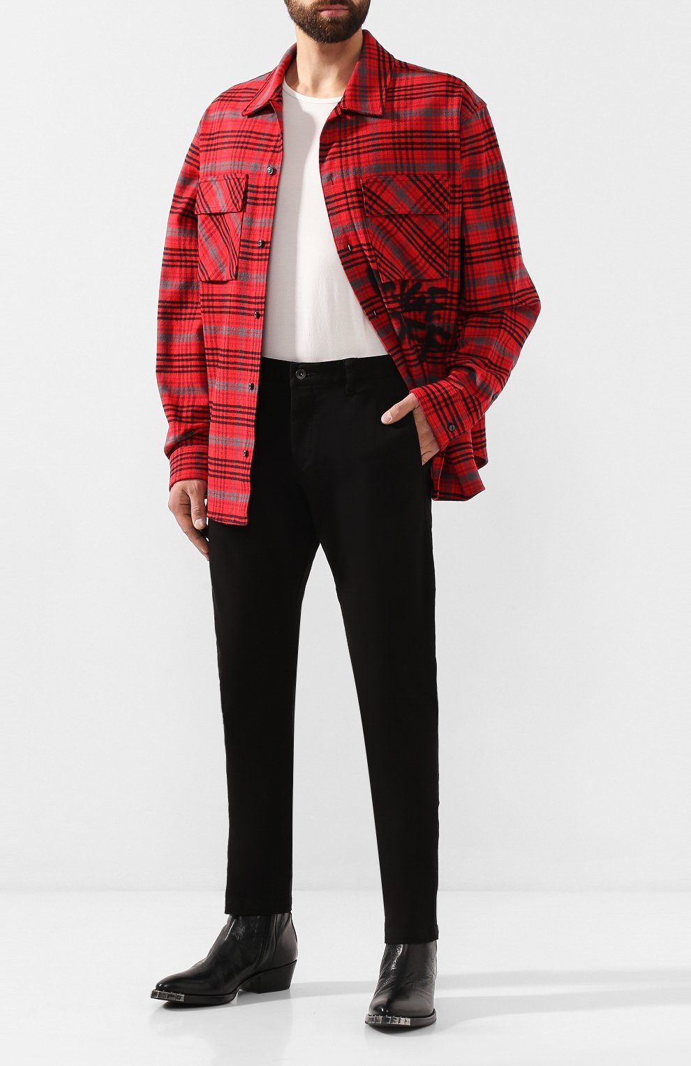 Хлопковые брюки KAZUYUKI KUMAGAI черного цвета по цене 29850 руб., арт. AP93-254, фото 2 Хлопковые брюки KAZUYUKI KUMAGAI, арт. AP93-254, фото 2