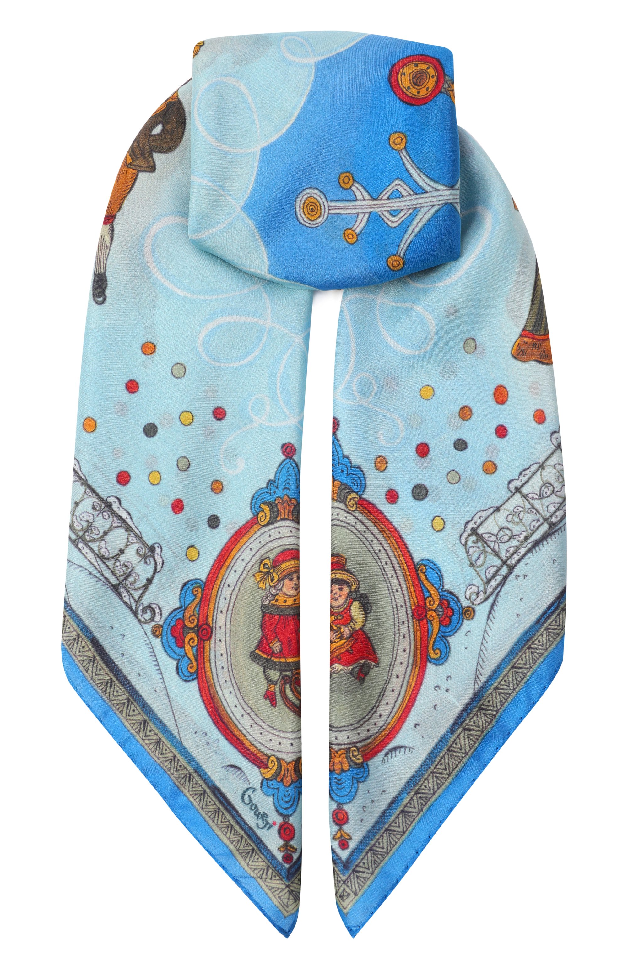 Шелковый платок на катке GOURJI, арт. 91144437/4461172, фото 1