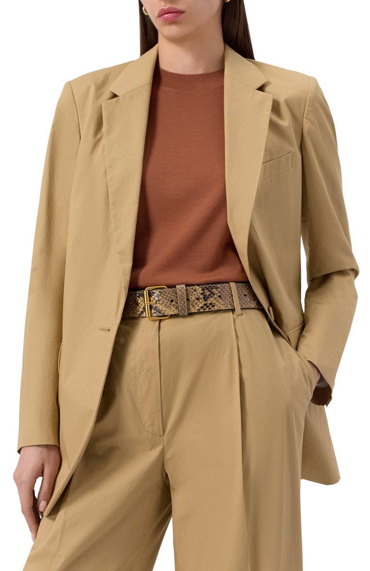 Женский кожаный ремень DRIES VAN NOTEN темно-бежевого цвета, арт. 251-011403-397 | Фото 2 (Нос: Не проставлено; Материал: Натуральная кожа; Автоматизация состава: Проставлено)