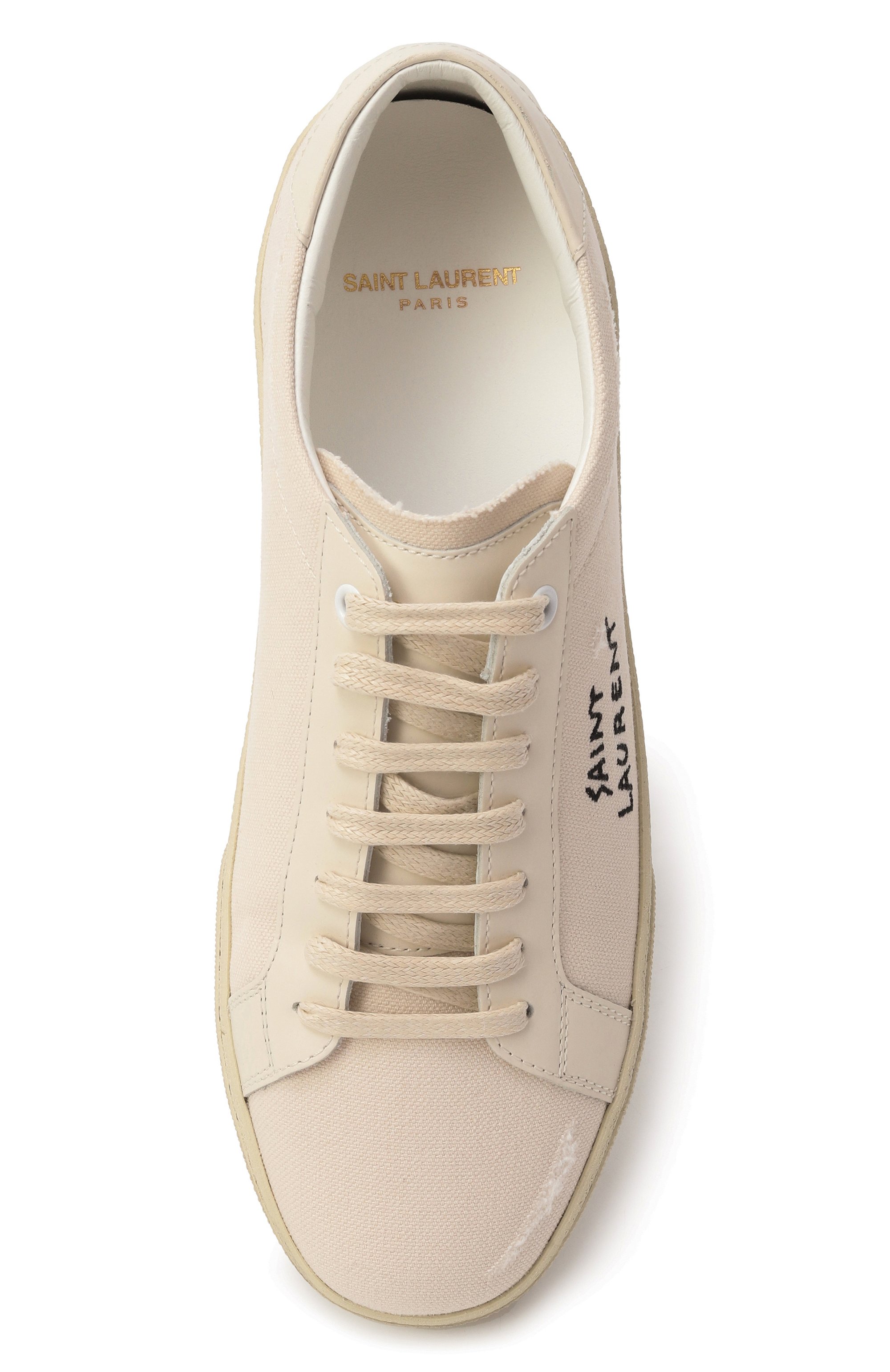 Текстильные кеды court classic SAINT LAURENT кремового цвета по цене 79950 руб., арт. 610648/GUP10, фото 6 Текстильные кеды court classic SAINT LAURENT, арт. 610648/GUP10, фото 6