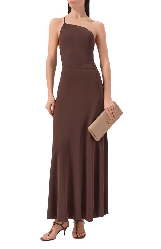 Юбка из вискозы Saint Laurent 861810/Y77JF Коричневый  861810/Y77JF Фото 2