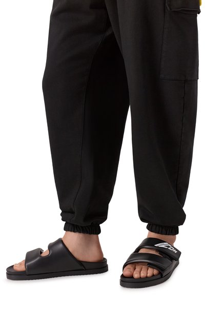 Шлепанцы ibra DSQUARED2 черного цвета по цене 41000 руб., арт. FSM0080/16808241, фото 3 Шлепанцы ibra DSQUARED2, арт. FSM0080/16808241, фото 3