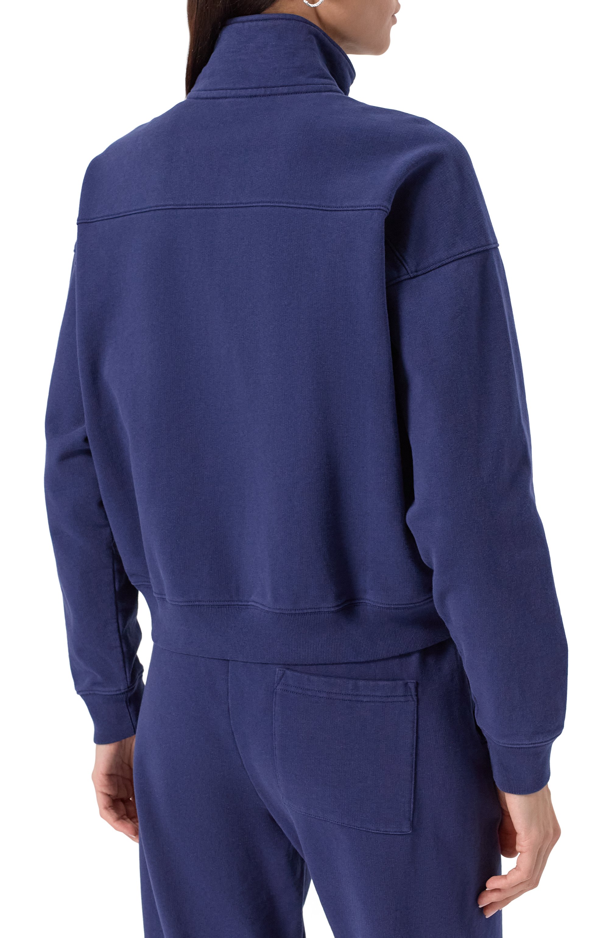 Хлопковый свитшот SPORTY AND RICH темно-синего цвета по цене 28100 руб., арт. ST073606231BL106, фото 8 Хлопковый свитшот SPORTY AND RICH, арт. ST073606231BL106, фото 8