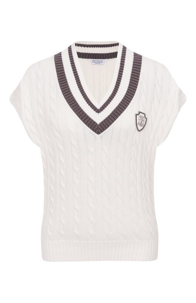 Женский хлопковый жилет BRUNELLO CUCINELLI, арт. M19756522