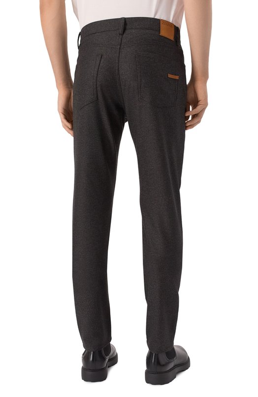 Шерстяные брюки Zegna UEL41A8/CITYL Коричневый  UEL41A8/CITYL Фото 4
