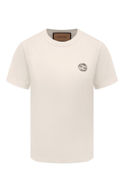 Женская хлопковая футболка GUCCI, арт. 748287/XJGDK