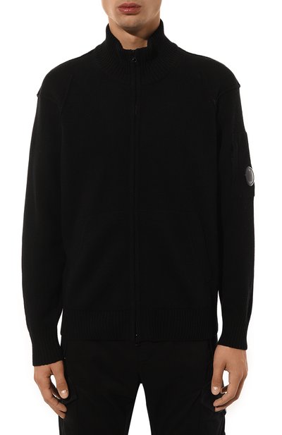 Шерстяной кардиган C.P. COMPANY черного цвета по цене 35150 руб., арт. 17CMKN143A110149A, фото 3 Шерстяной кардиган C.P. COMPANY, арт. 17CMKN143A110149A, фото 3