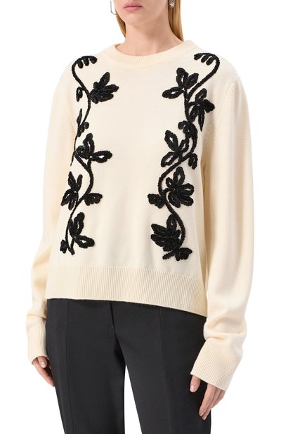 Шерстяной пуловер JIL SANDER кремового цвета по цене 198500 руб., арт. J02GP0220/J14802, фото 3 Шерстяной пуловер JIL SANDER, арт. J02GP0220/J14802, фото 3