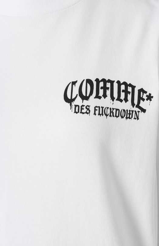 Хлопковая футболка Comme des Fuckdown CFABW01313 Белый  CFABW01313 Фото 6