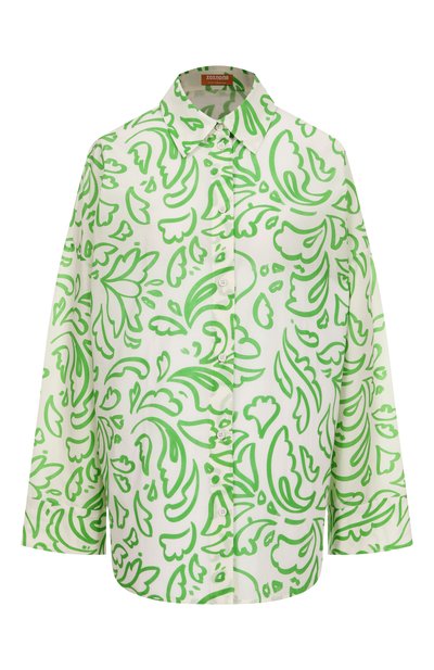 Женская рубашка из хлопка и шелка ХОХЛОМА Х АЛЕНА АХМАДУЛЛИНА, арт. WTB2249