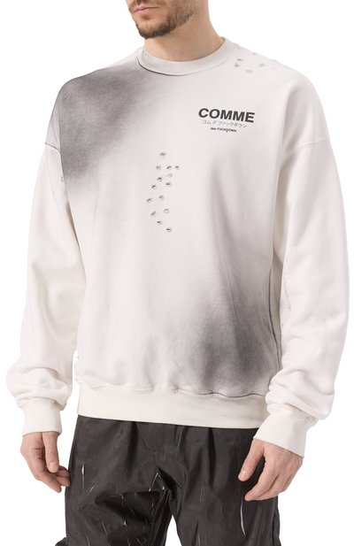 Хлопковый свитшот COMME DES FUCKDOWN белого цвета по цене 17850 руб., арт. CFABM01531, фото 3 Хлопковый свитшот COMME DES FUCKDOWN, арт. CFABM01531, фото 3