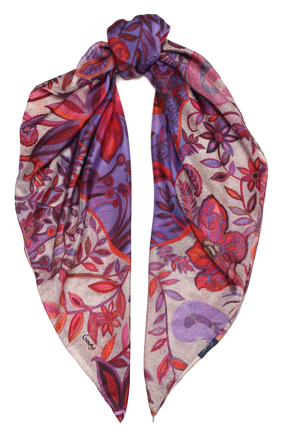 Шелковый платок орнамент цветы GOURJI, арт. T26AZB7VIR, фото 1