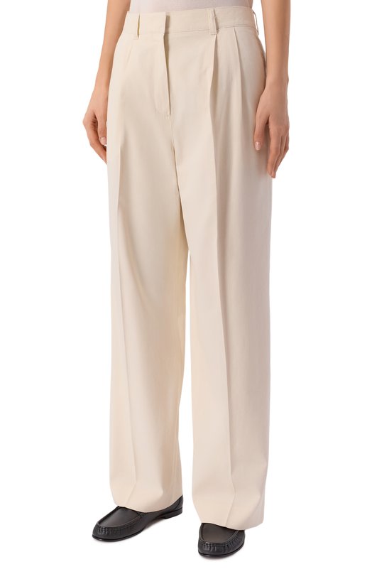 Брюки из хлопка и вискозы Dunst UDPA6A224IV Кремовый  UDPA6A224IV Фото 3