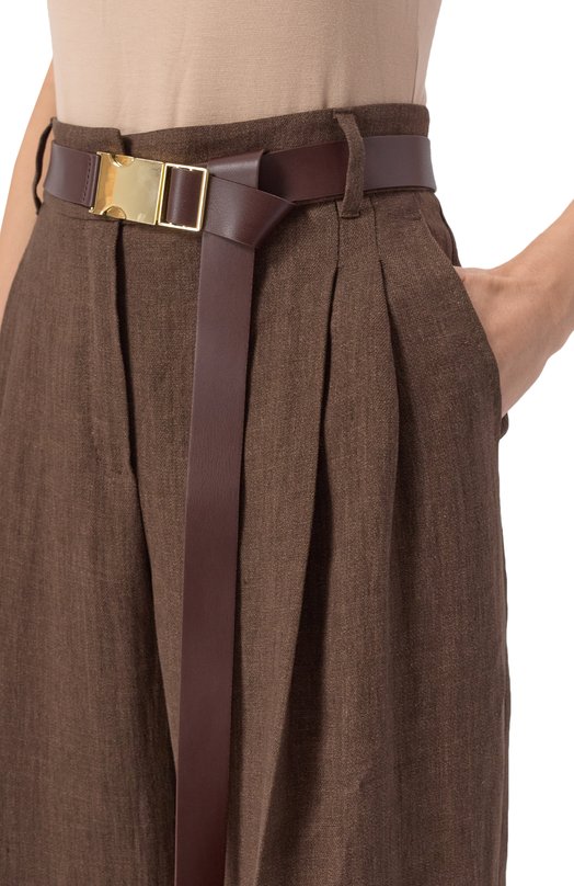 Льняные брюки Max Mara Studio SIAMESE Коричневый  SIAMESE Фото 5