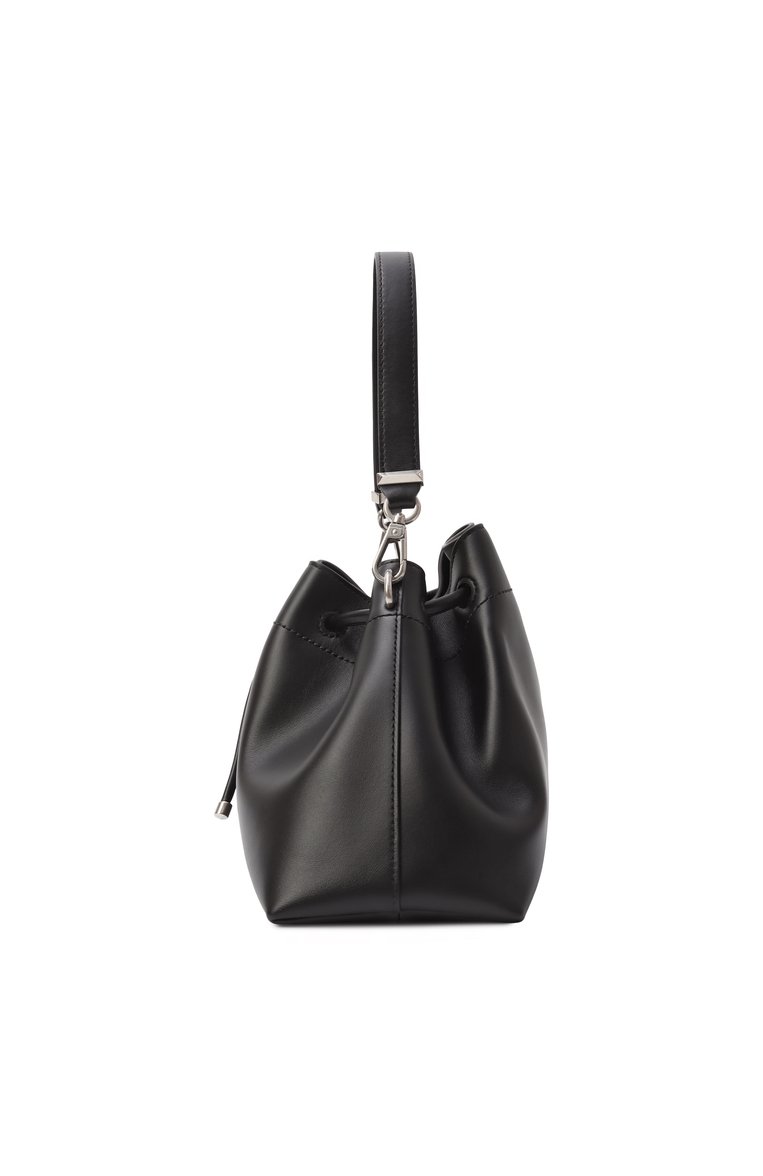 Женская сумка cinch medium JIMMY CHOO черного цвета, арт. B0N B0N BCKT E/W/HUT | Фото 4 (Размер: medium; Ремень/цепочка: На ремешке; Материал: Натуральная кожа)