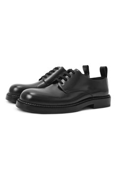 Мужские кожаные дерби BOTTEGA VENETA черного цвета, арт. 754565/V2WX0 | Фото 1 (Материал сплава: Проставлено; Материал внутренний: Натуральная кожа; Нос: Не проставлено; Стили: Классический; Материал внешний: Натуральная кожа)