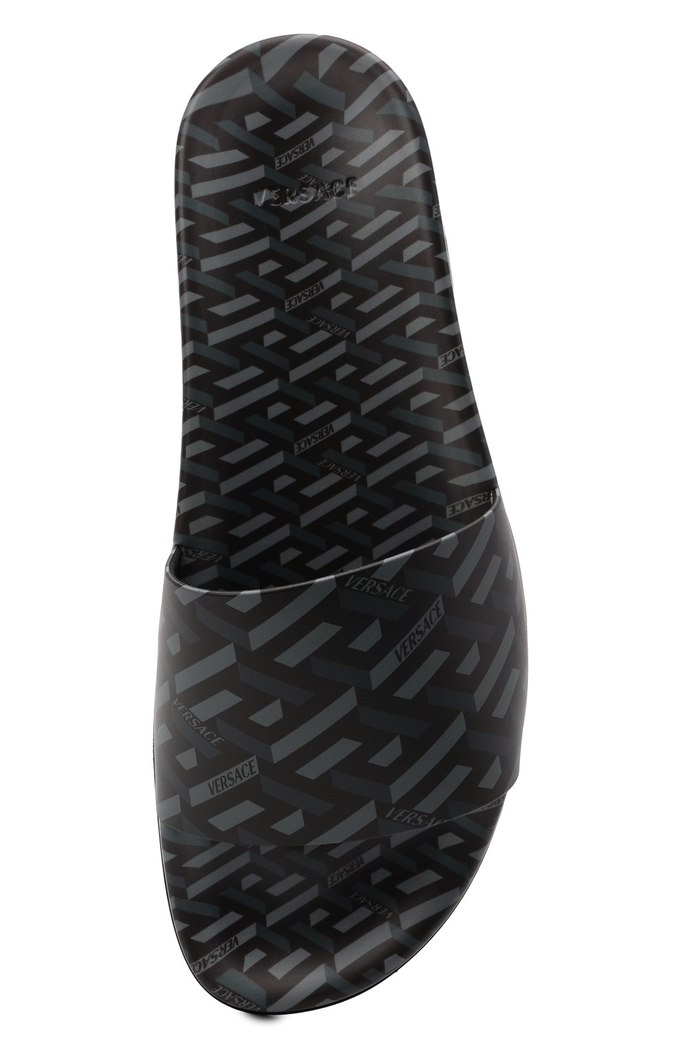 Шлепанцы VERSACE темно-серого цвета по цене 45000 руб., арт. DSU6516/1A01736, фото 5 Шлепанцы VERSACE, арт. DSU6516/1A01736, фото 5