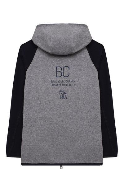 Хлопковая толстовка BRUNELLO CUCINELLI серого цвета по цене 46250 руб., арт. BD847E116B, фото 2 Хлопковая толстовка BRUNELLO CUCINELLI, арт. BD847E116B, фото 2