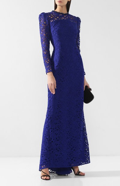 Кружевное платье-макси ESCADA синего цвета по цене 385000 руб., арт. 5028578, фото 2 Кружевное платье-макси ESCADA, арт. 5028578, фото 2