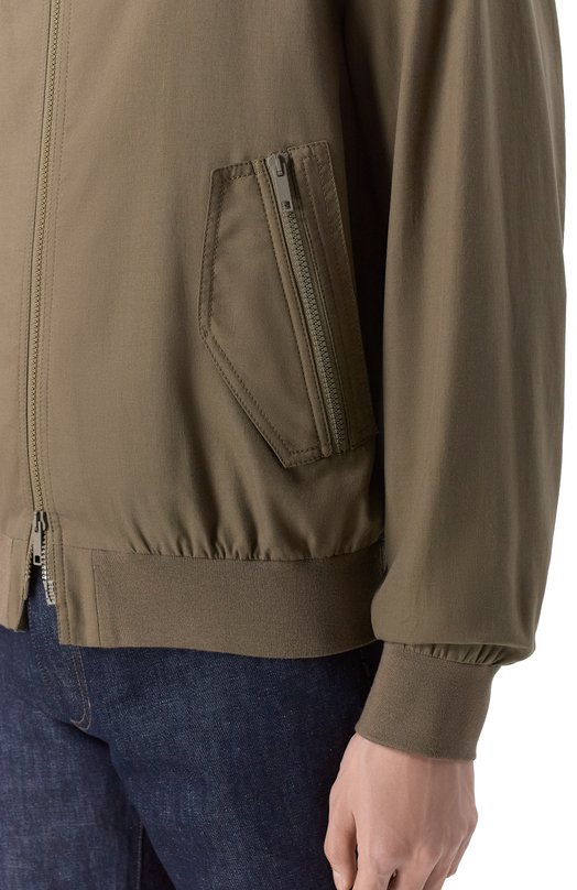 Бомбер из хлопка и шелка MVST 25E/X1P/0/0031/0207 Хаки  25E/X1P/0/0031/0207 Фото 5